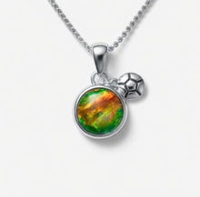 Load image into Gallery viewer, The Summer in Vancouver Ammolite Pendant 925 Sterling Silver Round 8mm