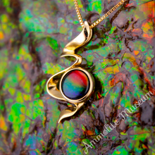 将图片加载到图库查看器,14K Yellow Gold Ammolite Ribbon Pendant