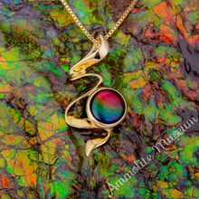 将图片加载到图库查看器,14K Yellow Gold Ammolite Ribbon Pendant