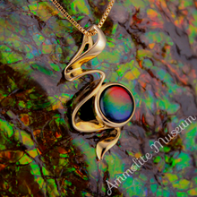 将图片加载到图库查看器,14K Yellow Gold Ammolite Ribbon Pendant