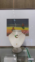 在图库查看器中加载和播放视频,Ammolite Necklace 18k Gold Vermeil RADIANT Slider Necklace with Garnet and Citrine