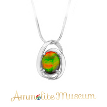 将图片加载到图库查看器,Sterling Silver Oval Harmony Ammolite Pendant