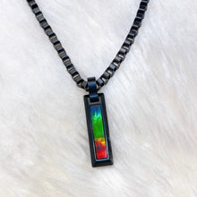 Load image into Gallery viewer, Ammolite Pendant Matte Black Titanium MIDNIGHT Bracelet KORITE MEN'S COLLECTION