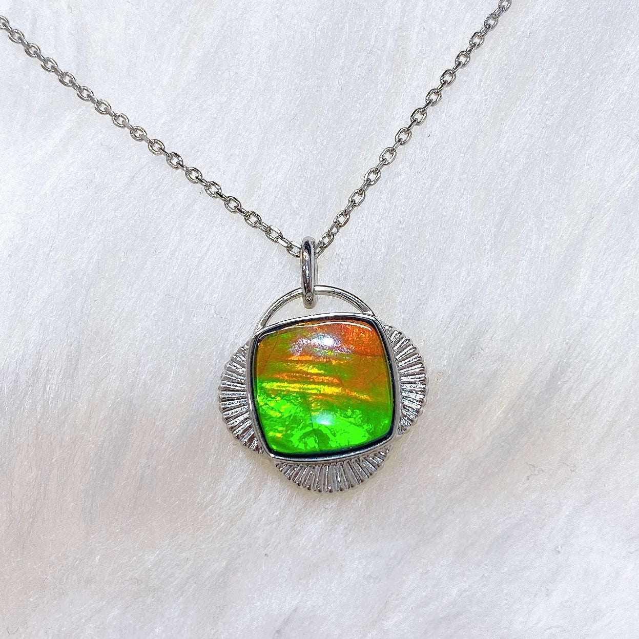 Ammolite sterling hot sale silver necklace