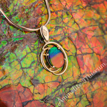 将图片加载到图库查看器,14K Gold Oval Harmony Ammolite Pendant