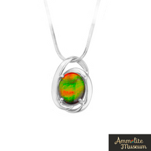 将图片加载到图库查看器,Sterling Silver Oval Harmony Ammolite Pendant