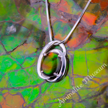 将图片加载到图库查看器,Sterling Silver Oval Harmony Ammolite Pendant