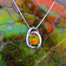 将图片加载到图库查看器,Sterling Silver Oval Harmony Ammolite Pendant