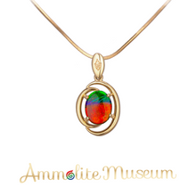 将图片加载到图库查看器,14K Gold Oval Harmony Ammolite Pendant