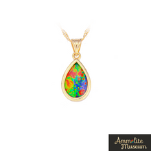 将图片加载到图库查看器,14K Gold Teardrop Ammolite Pendant