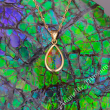 将图片加载到图库查看器,14K Gold Teardrop Ammolite Pendant