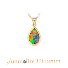 将图片加载到图库查看器,14K Gold Teardrop Ammolite Pendant