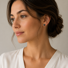 Load image into Gallery viewer, Ammolite Stud Earrings in 10K Gold AA
