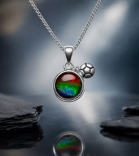 Load image into Gallery viewer, The Summer in Vancouver Ammolite Pendant 925 Sterling Silver Round 8mm
