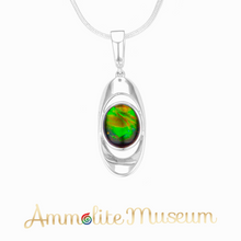 Load image into Gallery viewer, Sterling Silver Oval Ammolite Pendant
