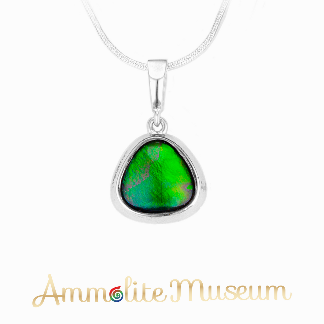 Sterling Silver Trilliant Ammolite Pendant