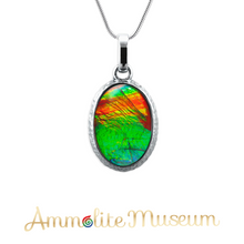 Load image into Gallery viewer, Sterling Silver Oval Ammolite Pendant
