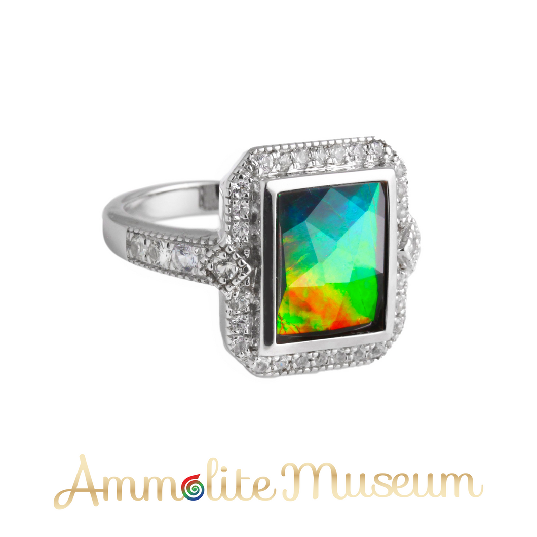 Sterling Silver Princess Ammolite Ring