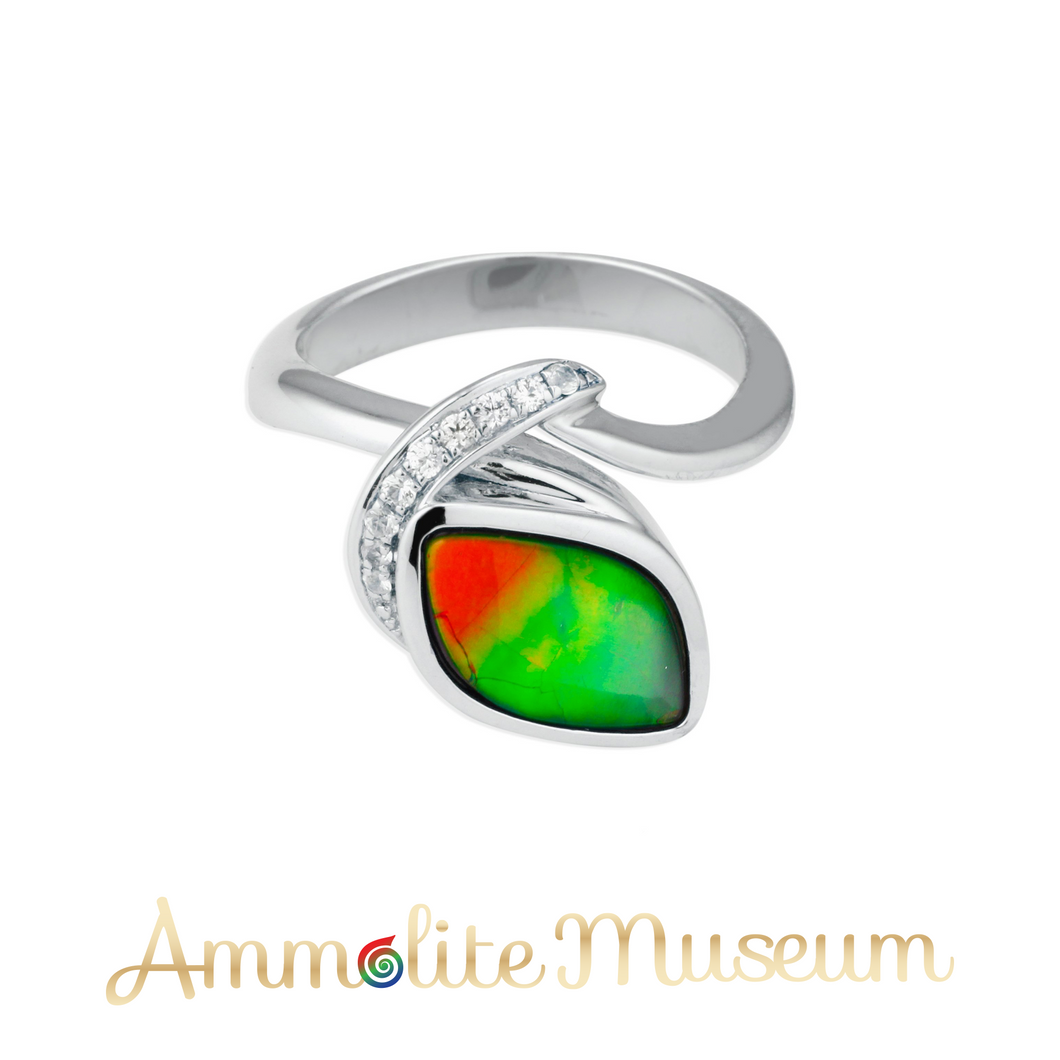 Sterling Silver Freeform Ammolite Ring