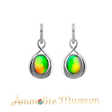 将图片加载到图库查看器，Sterling Silver Teardrop Infinity Ammolite Earrings
