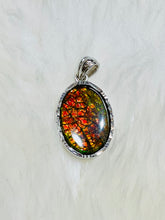Load image into Gallery viewer, Sterling Silver Dragon Skin Ammolite Pendant
