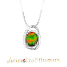 将图片加载到图库查看器，Sterling Silver Oval Harmony Ammolite Pendant
