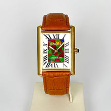 将图片加载到图库查看器，Ammolite Watch- Large- Roman Mosaic Rectangle Watch-Tan Leather Strap (Korite)

