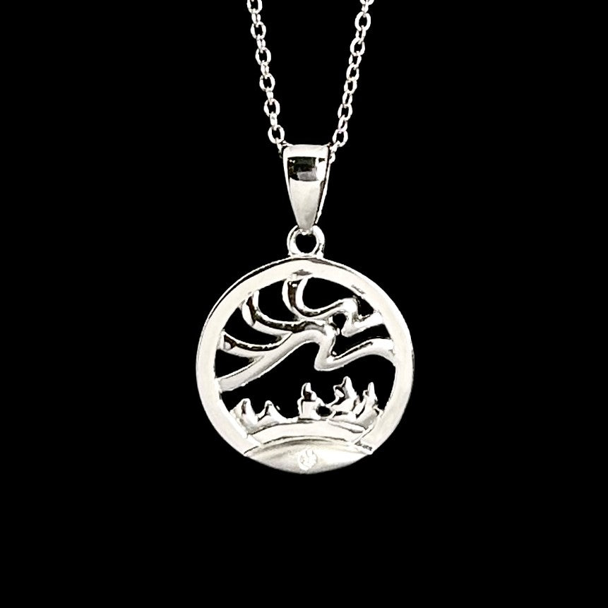 Aurora NORTHERN SPIRIT Sterling Silver Pendant with Canadian Diamond