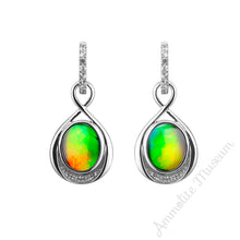 将图片加载到图库查看器，Sterling Silver Teardrop Infinity Ammolite Earrings
