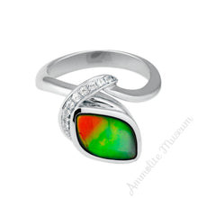 将图片加载到图库查看器，Sterling Silver Freeform Ammolite Ring
