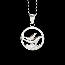 Load image into Gallery viewer, Grey Whale &amp; Calf NORTHERN SPIRIT Sterling Silver Pendant with Canadian Diamond
