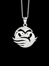 Load image into Gallery viewer, Snow Geese NORTHERN SPIRIT Sterling Silver Pendant with Canadian Diamond
