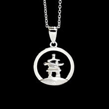 Load image into Gallery viewer, Inukshuk NORTHERN SPIRIT Sterling Silver Pendant with Canadian Diamond
