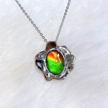 Load image into Gallery viewer, Ammolite Pendant Sterling Silver BLOOM Pendant

