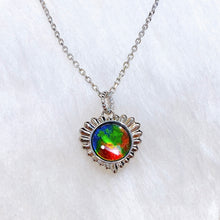 Load image into Gallery viewer, Ammolite Pendant Sterling Silver SOLSTICE Ammolite Heart Pendant
