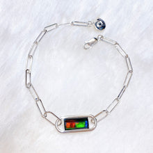 Load image into Gallery viewer, Ammolite Bracelet Sterling Silver UNITY Bracelet
