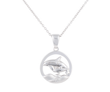 Load image into Gallery viewer, Mother Orca &amp; Calf NORTHERN SPIRIT Sterling Silver Pendant with Canadian Diamond
