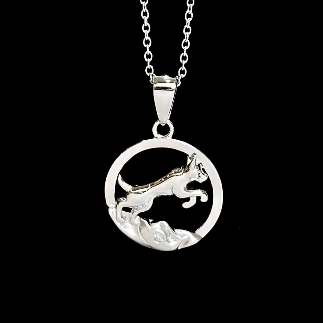 Mystic Lynx NORTHERN SPIRIT Sterling Silver Pendant with Canadian Diamond