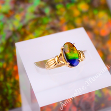 Load image into Gallery viewer, AURORA 14K Yellow Gold Oval Ammolite Ring
