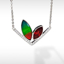 Load image into Gallery viewer, Ammolite Pendant Sterling Silver RABBIT Pendant with Garnet and Topaz
