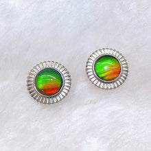 将图片加载到图库查看器，Ammolite Earrings Sterling Silver ORIGINS Stud Earrings
