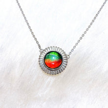 将图片加载到图库查看器，Ammolite Pendant Sterling Silver ORIGINS Small Round Pendant
