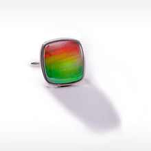 将图片加载到图库查看器，Ammolite Ring Sterling Silver ORIGINS Cushion Ammolite Ring
