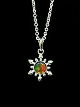 Load image into Gallery viewer, Snowflake Pendant - Ammolite Silver Plated Pendant
