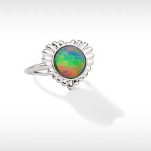 Load image into Gallery viewer, Ammolite Ring Sterling Silver SOLSTICE Heart Ammolite ring
