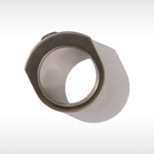 将图片加载到图库查看器，Ammolite Ring Grey Polished Titanium DUSK Ring KORITE MEN&#39;S COLLECTION

