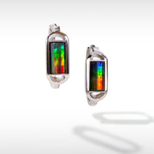 Load image into Gallery viewer, Ammolite Earrings Sterling Silver UNITY Leverback Clasp Earrings

