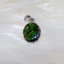 将图片加载到图库查看器，Sterling Silver Dragon Skin Ammolite Pendant
