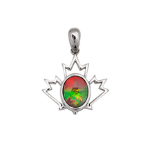 Load image into Gallery viewer, Ammolite Pendant Sterling Silver CANADIANA Pendant
